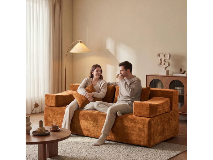 How to Choose a Loveseat Color: Styling Dark Gray, Green, and Orange