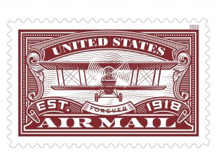 Red United States Air Mail Stamp Continues the Flight