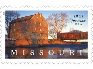 Bollinger's Mill and Burfordville Covered Bridge Featured on Missouri Statehood Stamp