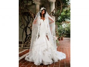 Aoki Lee Simmons Stars In Yumi Katsura Fall 2022 "Time To Celebrate" Bridal Collection