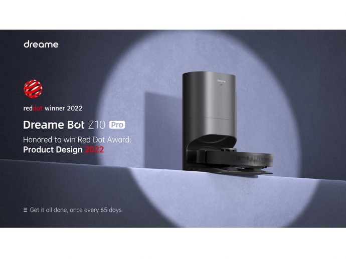 Dreame's Robot Vacuum Wins 2022 Red Dot Design Award in Product Design for Third Year Running