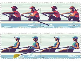 Women's Rowing Commemorated on Stamps