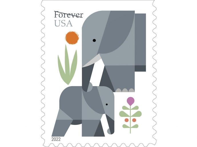 Elephants star on Forever Stamps on World Elephant Day