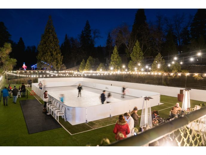 The Pines Resort Opens the First Skate Rink at Bass Lake, CA.