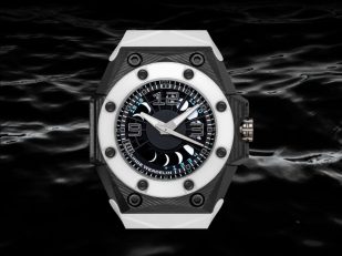 Oktopus Moon 3DTP With White Ceramic Bezel And Black ink Dial, Perfect Summer Watch For Adventures