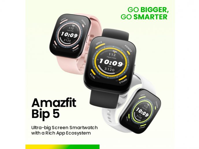 New Amazfit Bip 5 Goes Bigger And Smarter With Extra-Large Screen, 70+ Downloadable Apps And Games