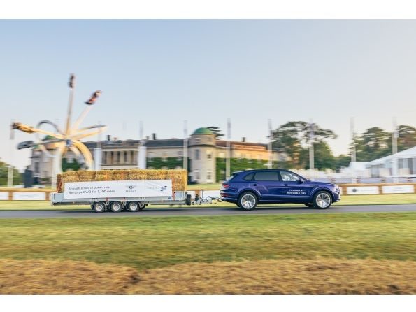 Renewably-fuelled Bentayga EWB sets a new trailer-blazing record at Goodwood