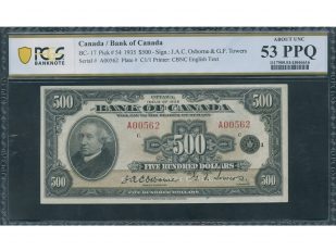 Toronto Auction Features Rare Note Expected to Exceed Half a Million Dollars