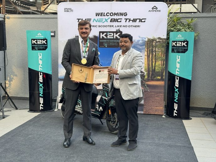 From Kashmir to Kanyakumari: Ampere's #TheNexBigThing Breaks India Book of Record on Epic Journey