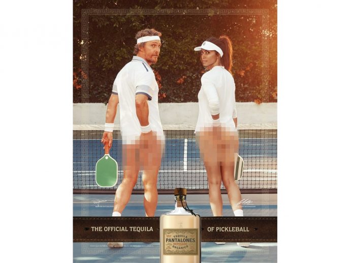 Pantalones Organic Tequila Campaign Featuring Founders Mathew And Camila McConaughey Half Dressed