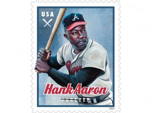 Baseball Legend Hank Aaron Memorialized on New Forever Stamp