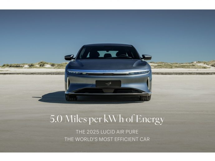 Lucid Raises the Bar with World's Most Efficient Car Achieving Landmark 5.0 miles/kWh and Record 146