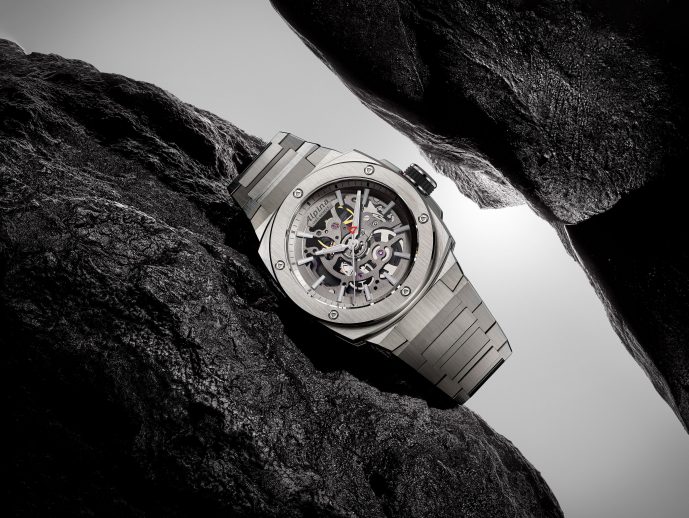 Alpiner Extreme Skeleton Automatic: The 39 x 40.5 mm cushion-cased model with exposed mechanics