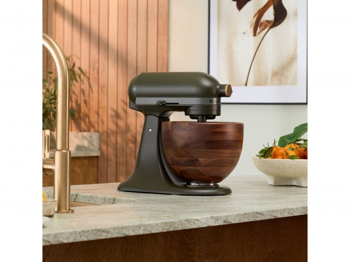 KitchenAid Releases Brand's First True Walnut Wood Bowl In 2024 Design Series Stand Mixer: Evergreen