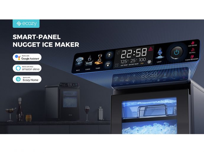 ecozy Launches Smart Nugget Ice Maker with IceLumix Full-Color Panel