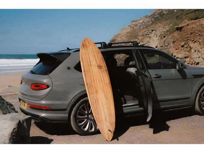 Bentley Motors unveils a bespoke surfboard in collaboration with Marnie Rays and Otter Surfboards